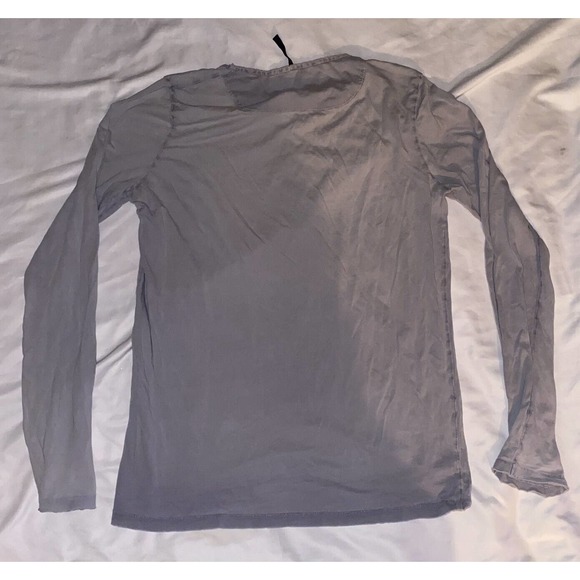 Nudie Jeans Long‎ Sleeve Distressed Henley Top Women's Large Gray - Picture 9 of 9